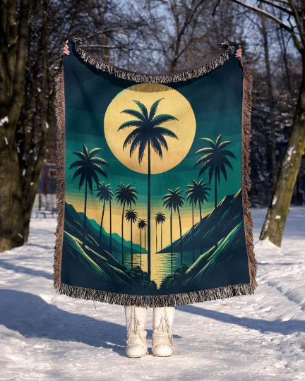 Palm Tree Blanket, Palm tree throw blanket